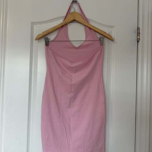 Pink Halter Neck Mini Dress - Picture 2 of 2